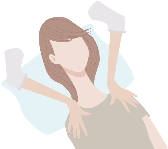 出張整体サービスを受ける女性のイラスト
